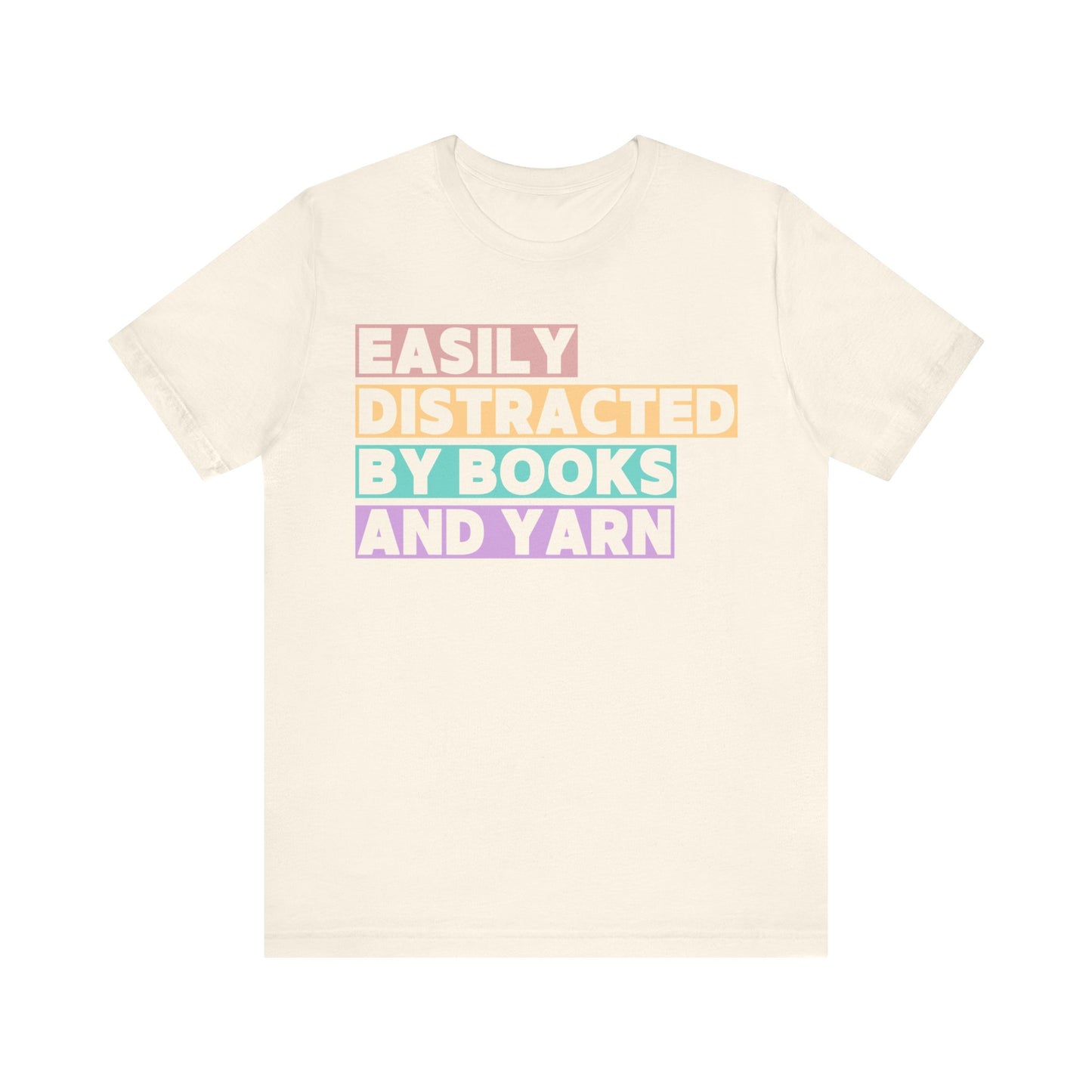 Easily Distracted by Books And Yarn (block) T-Shirt