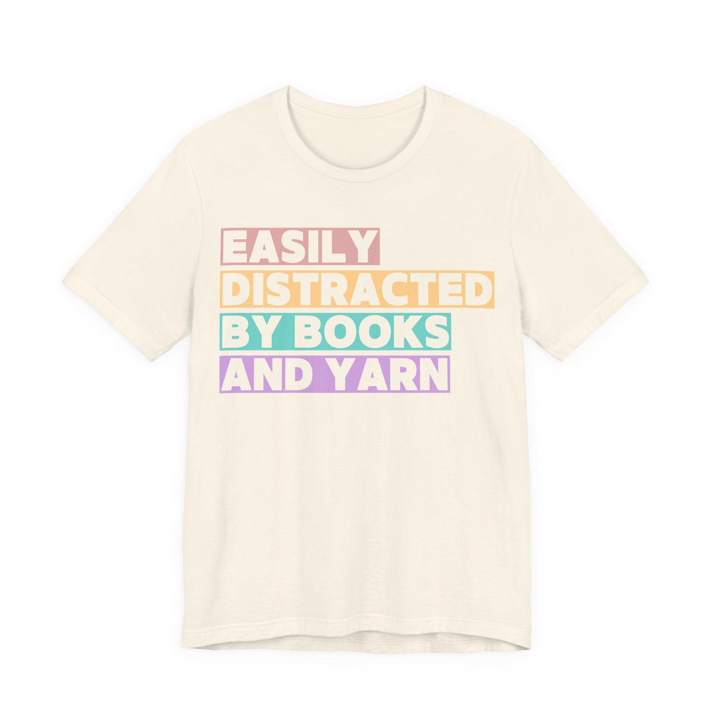 Easily Distracted by Books And Yarn (block) T-Shirt