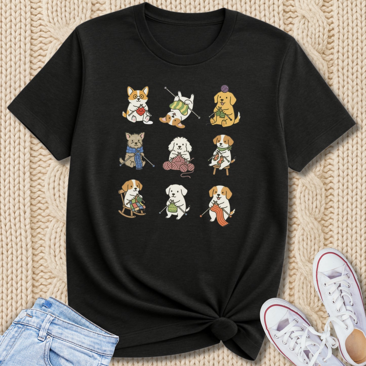 9 Knitting Dogs T-Shirt