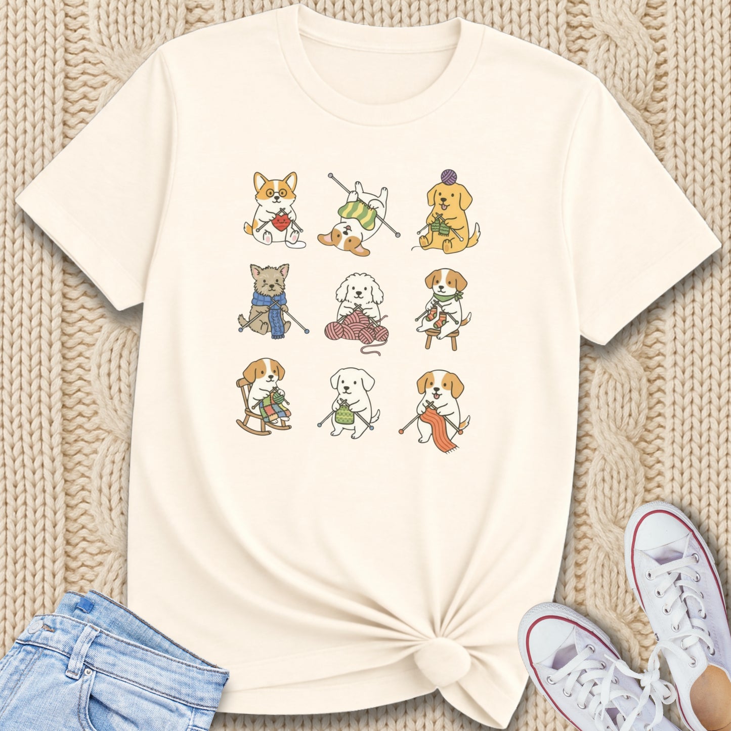 9 Knitting Dogs T-Shirt