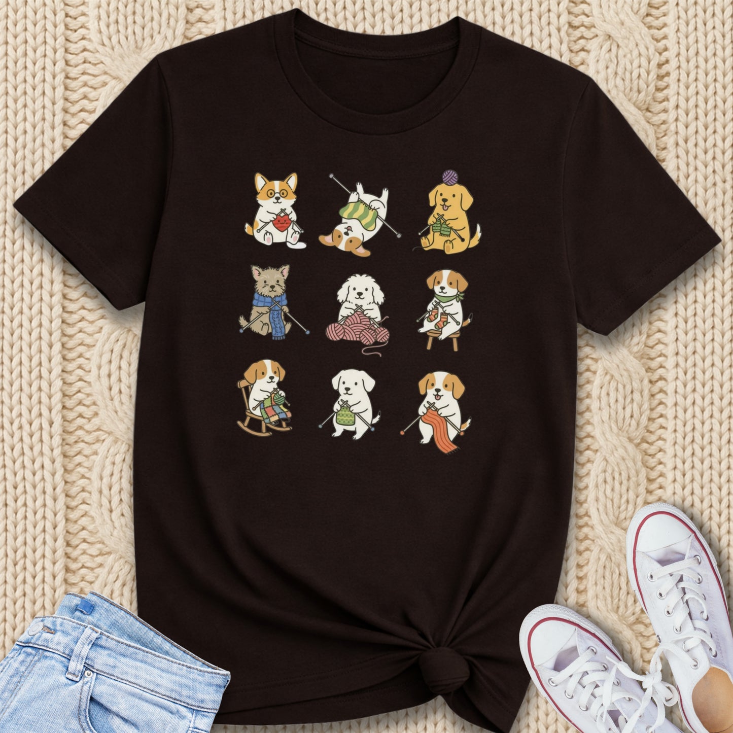 9 Knitting Dogs T-Shirt