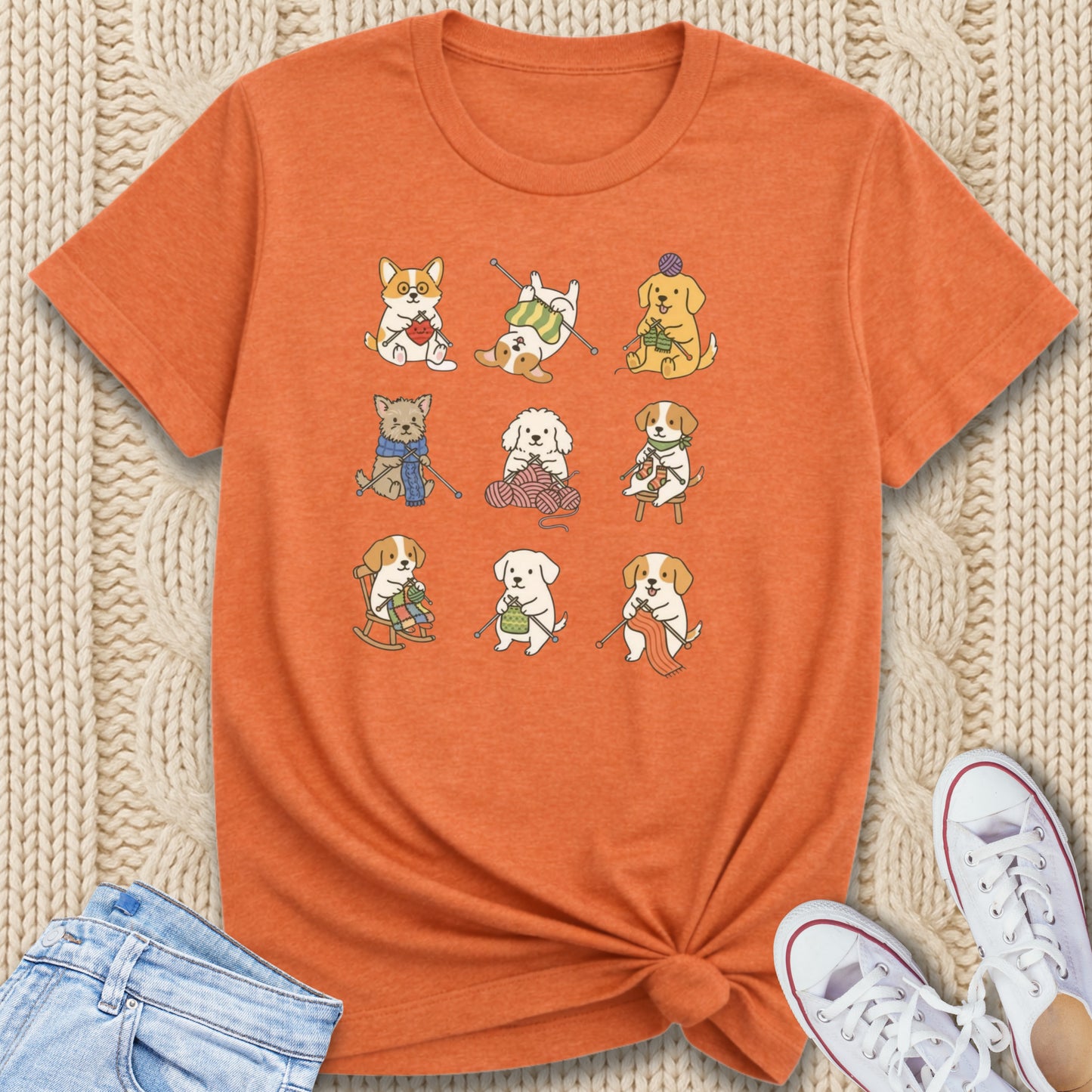 9 Knitting Dogs T-Shirt