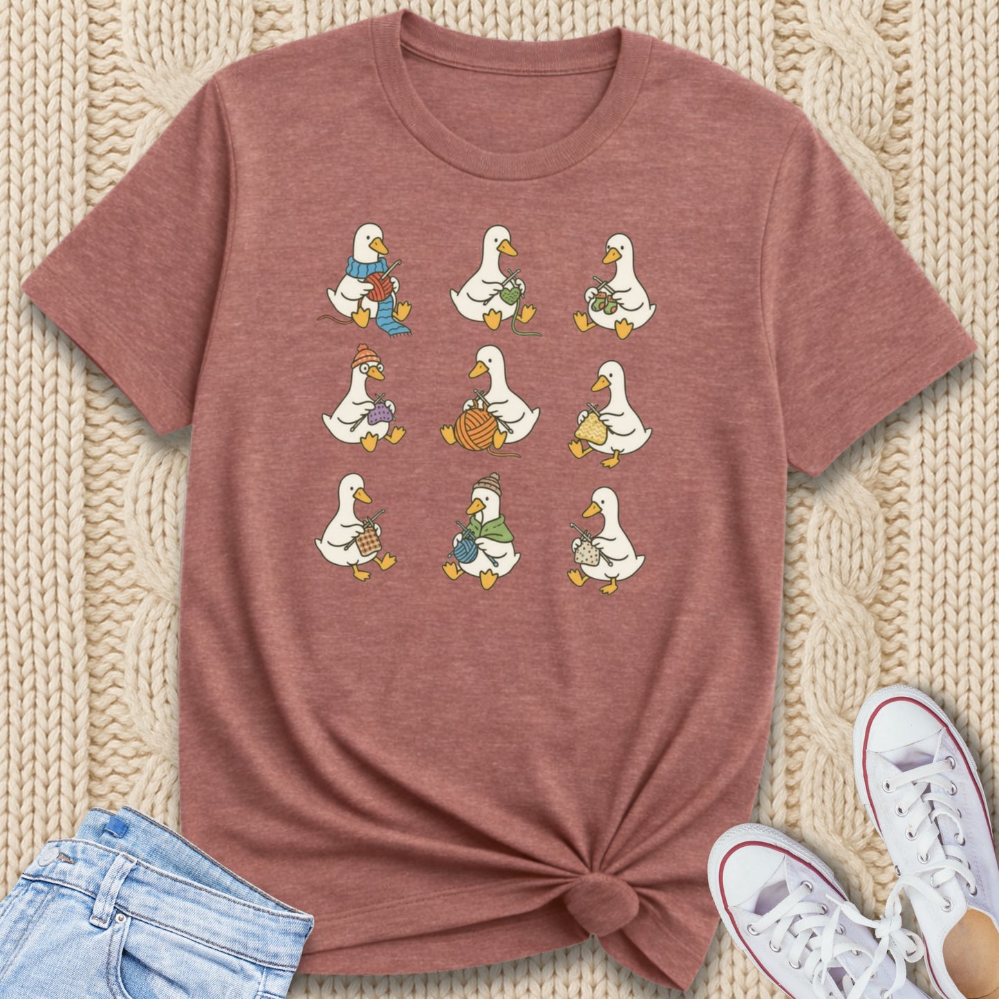 9 Knitting Geese T-Shirt