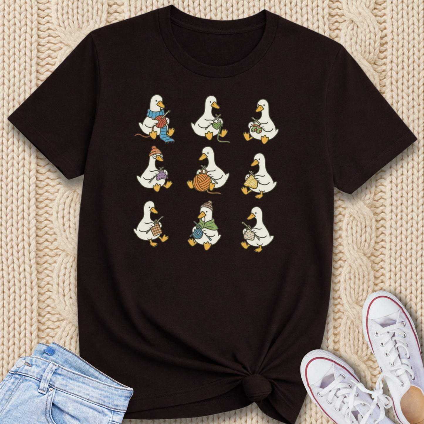 9 Knitting Geese T-Shirt